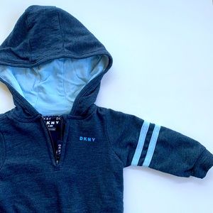 DKNY Navy Boys Hoodie. Size 3-6 months